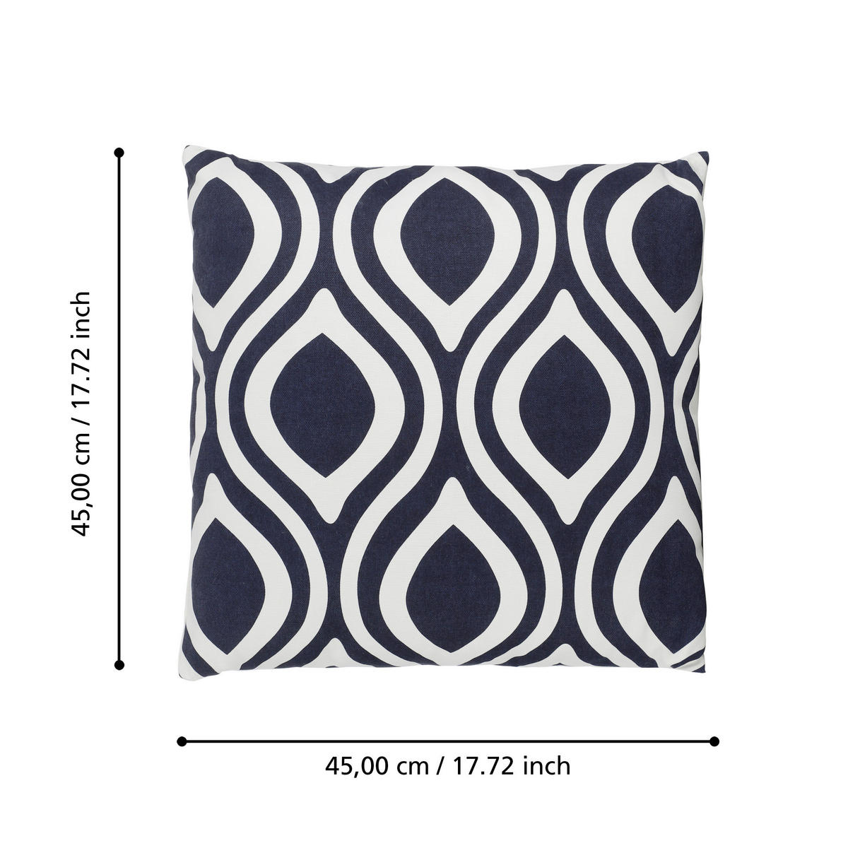 ZIERKISSEN  45/45 cm   - Blau/Weiß, Basics, Textil (45/45cm) - Eglo