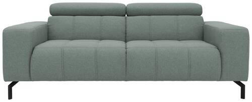 2-SITZER-SOFA Webstoff Hellblau  - Schwarz/Hellblau, Design, Textil/Metall (208/79/104cm) - MID.YOU