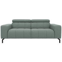 2-SITZER-SOFA Webstoff Hellblau  - Schwarz/Hellblau, Design, Textil/Metall (208/79/104cm) - MID.YOU
