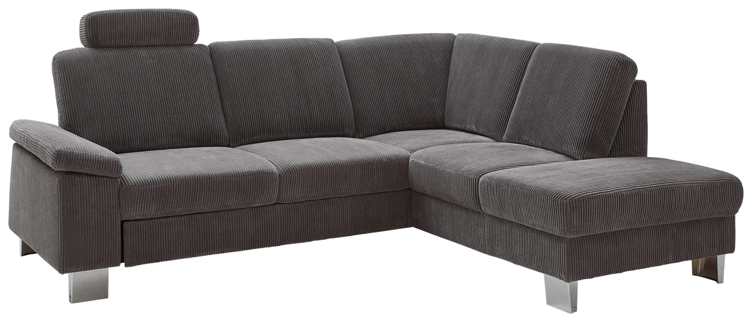 Thumbnail - Beldomo System Ecksofa, Anthrazit, Textil, 4-Sitzer, Ottomane rechts, L-Form, 248x200 cm, Goldenes M, Typenauswahl, Bett...