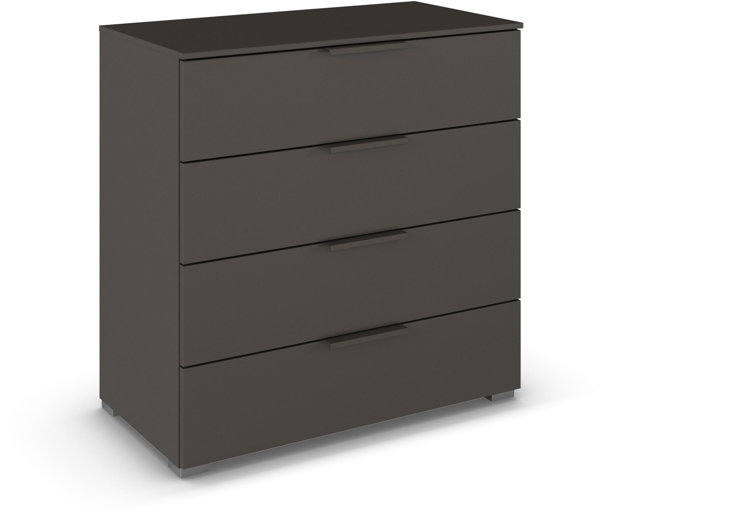 KOMMODE  in 80/81/42 cm  - Graphitfarben/Alufarben, Trend, Holzwerkstoff/Metall (80/81/42cm) - Novel