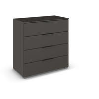 KOMMODE 80/81/42 cm  in Graphitfarben  - Graphitfarben/Alufarben, Trend, Holzwerkstoff/Metall (80/81/42cm) - Novel