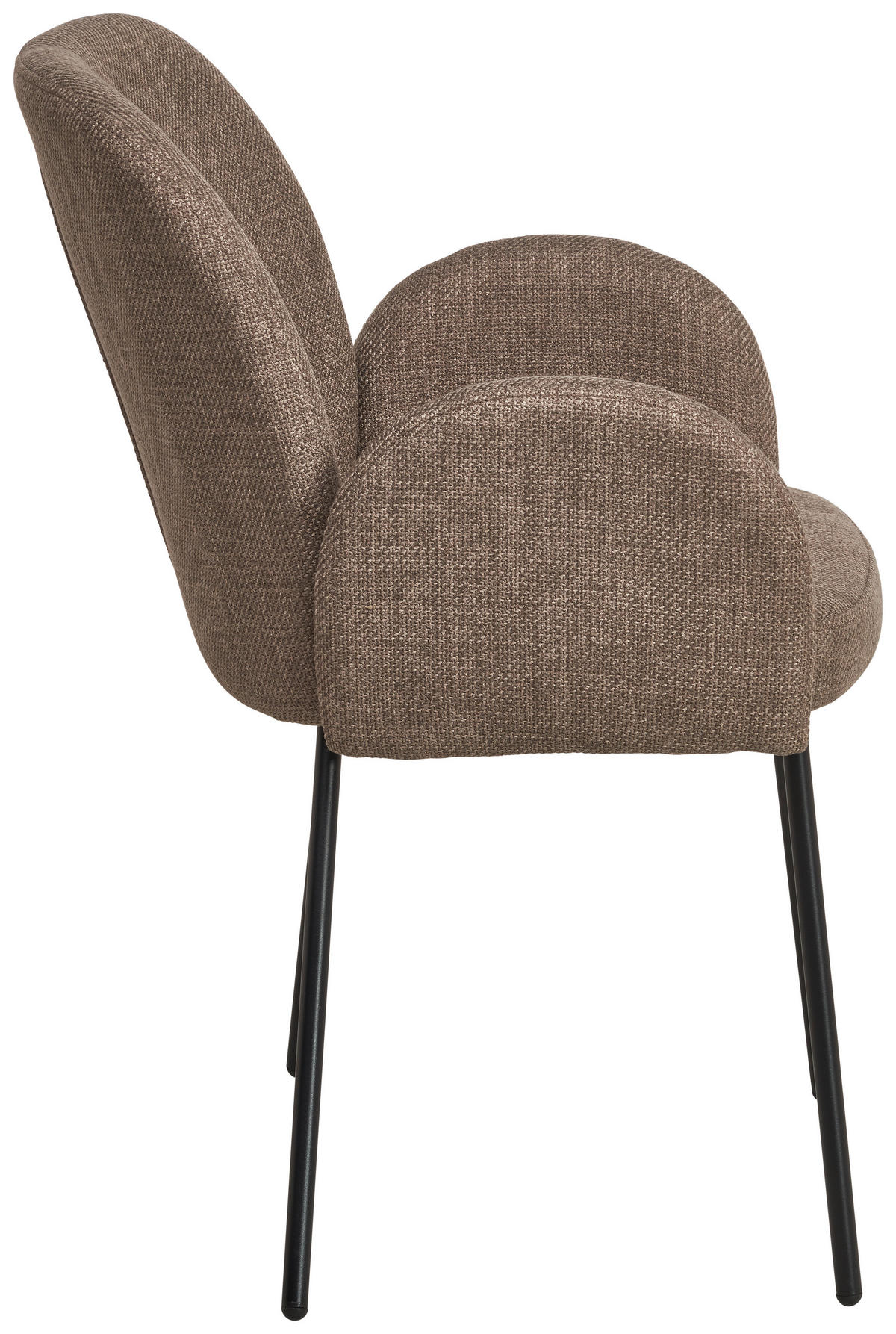 ARMLEHNSTUHL  in Eisen Leinenoptik  - Schwarz/Braun, KONVENTIONELL, Holz/Textil (62/85/64cm) - MID.YOU