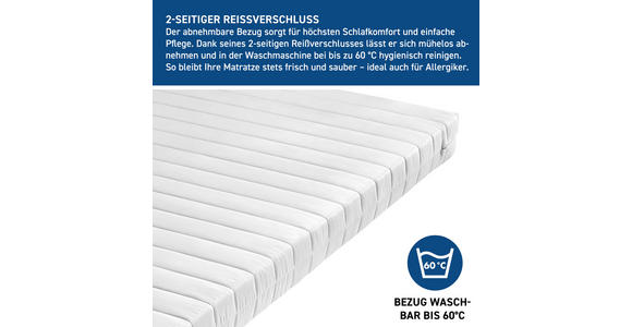 KOMFORTSCHAUMMATRATZE 100/200 cm Höhe ca. 13 cm  - Weiß, Basics, Textil (100/200cm) - Xora