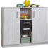 KOMMODE 2 -türig Graphitfarben, Weiß - Graphitfarben/Weiß, Design, Holzwerkstoff/Kunststoff (124/105/41cm) - CARRYHOME