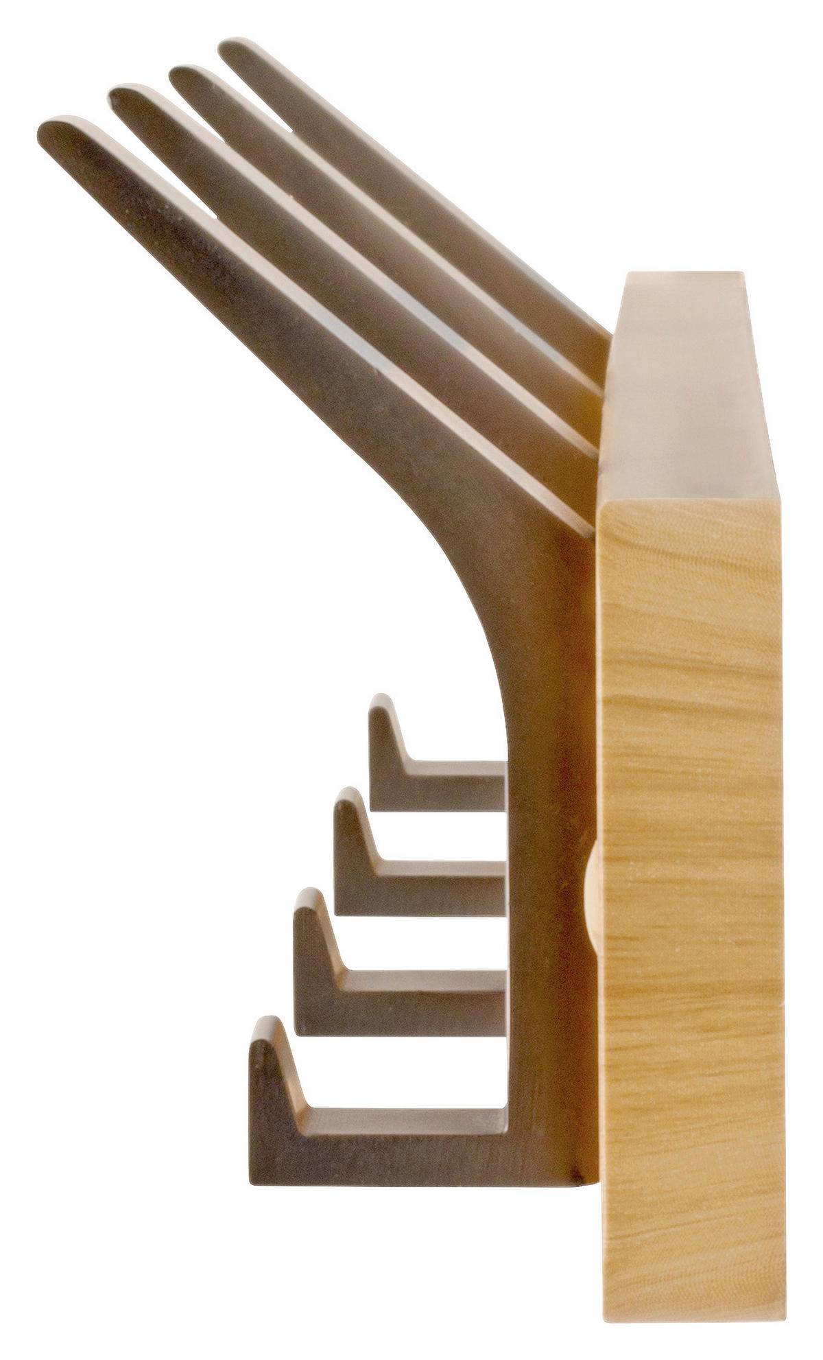 HAKENLEISTE  in Eichefarben, Edelstahlfarben  - Edelstahlfarben/Eichefarben, MODERN, Holzwerkstoff/Metall (45/10/6cm)