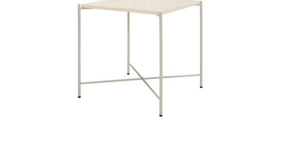 BEISTELLTISCH 40/40/40 cm Creme quadratisch  - Creme, Trend, Stein/Metall (40/40/40cm) - Landscape