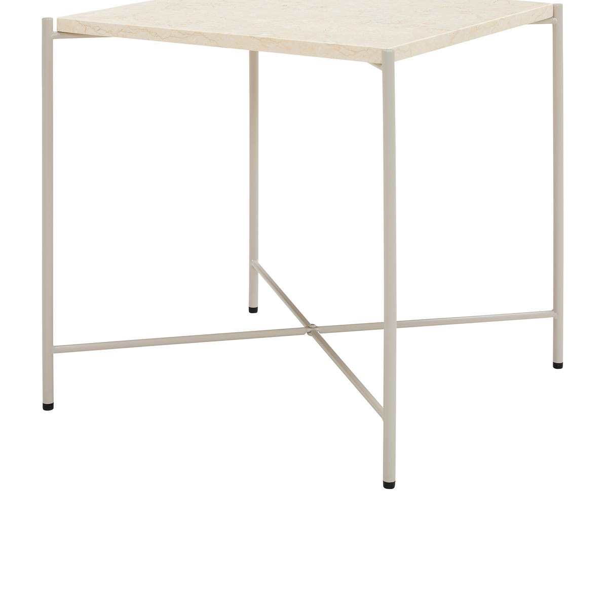 BEISTELLTISCH 40/40/40 cm Creme quadratisch  - Creme, Trend, Stein/Metall (40/40/40cm) - Landscape