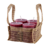 VALCOVÁ SVIEČKA - vínovočervená, Trend, prírodné materiály (6,8/9cm) - Ambia Home