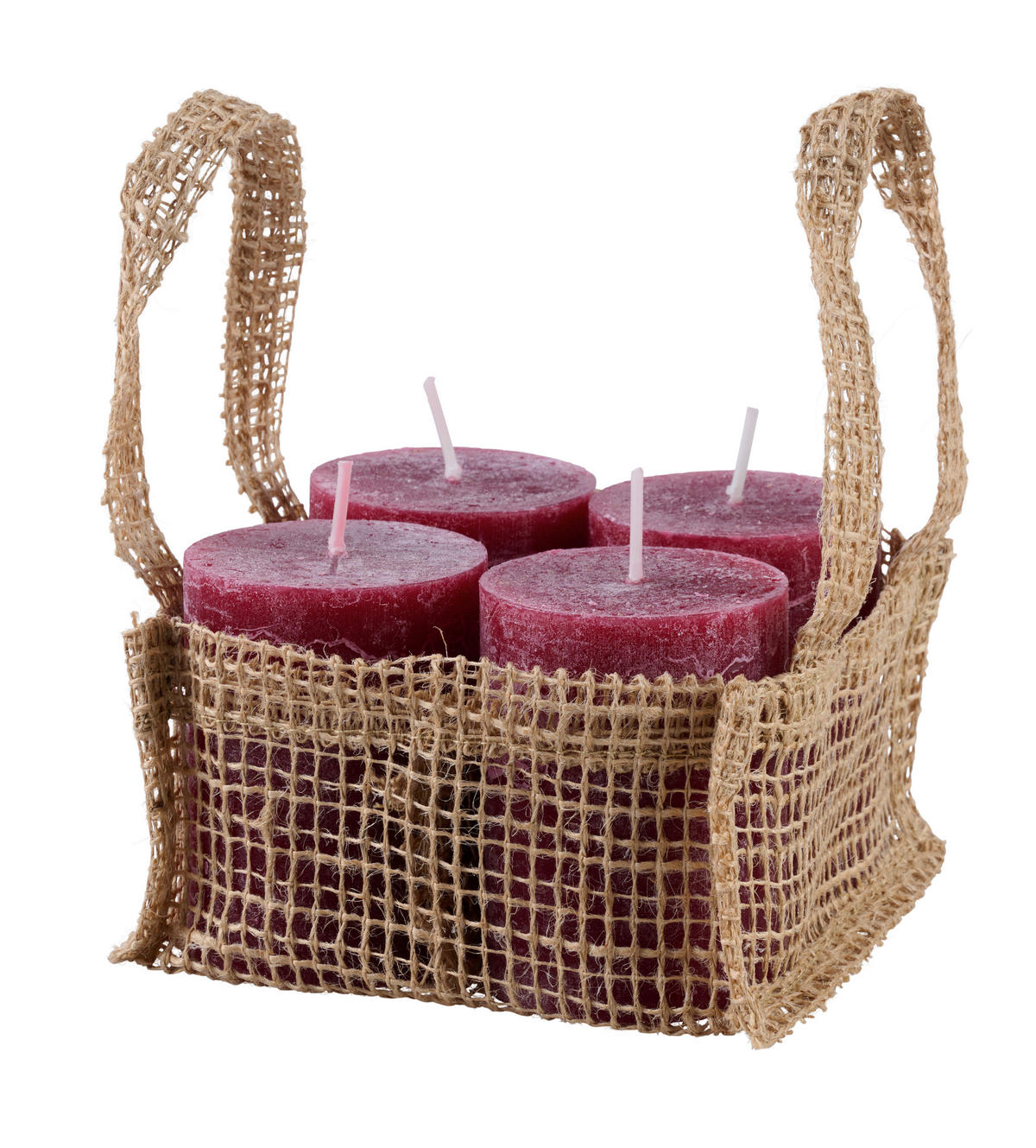 VALCOVÁ SVIEČKA - vínovočervená, Trend, prírodné materiály (6,8/9cm) - Ambia Home