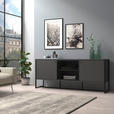 SIDEBOARD Anthrazit, Schwarz Befestigungsmaterial  - Anthrazit/Schwarz, MODERN, Holzwerkstoff/Metall (180/75/41cm) - Novel