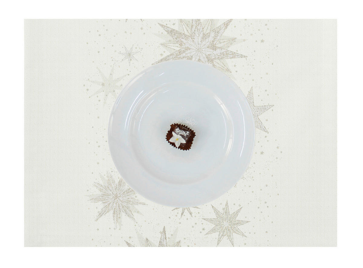 TISCHSET Textil Jacquard Perlmutt 35/48 cm  - Perlmutt, Design, Textil (35/48cm) - X-Mas