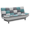 SCHLAFSOFA in Mikrovelours Silberfarben, Türkis, Dunkelgrau  - Türkis/Dunkelgrau, Basics, Kunststoff/Textil (188/90/89cm) - MID.YOU