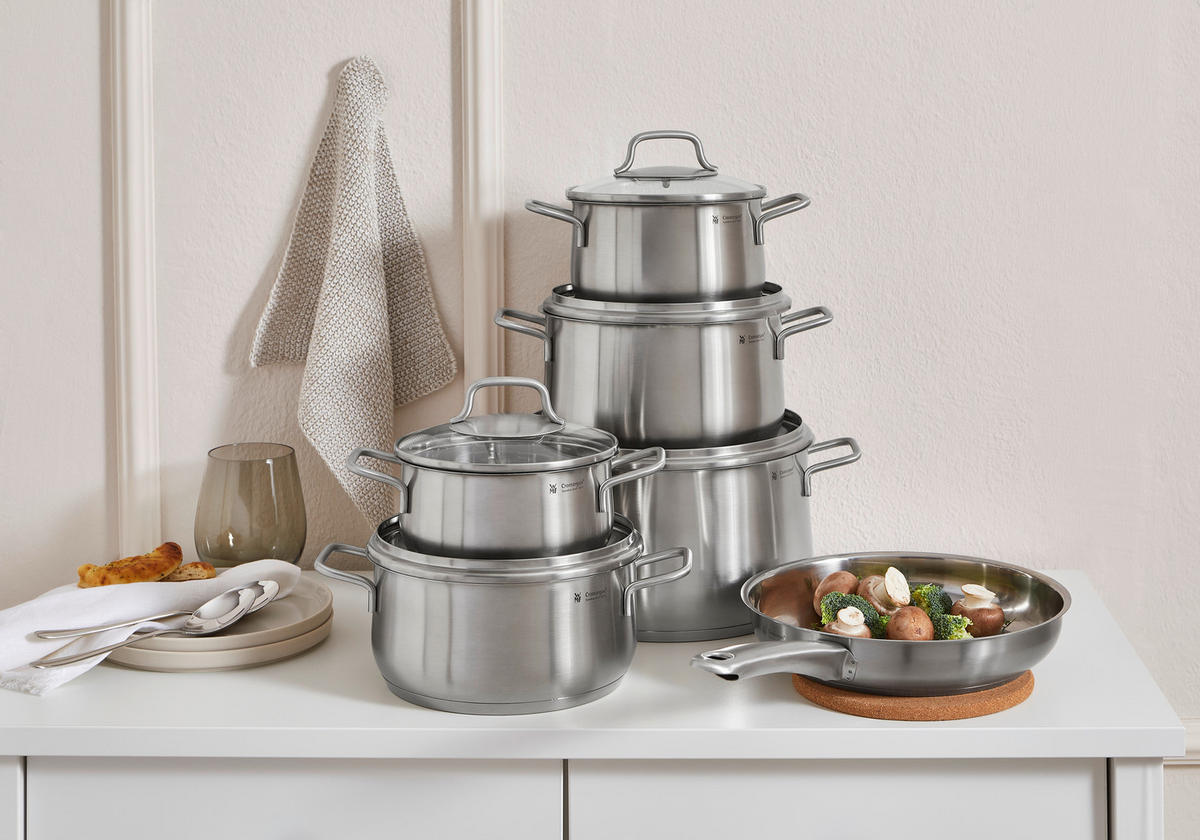 KOCHTOPFSET Brilliant 6-teilig  - Klar/Edelstahlfarben, Basics, Glas/Metall - WMF