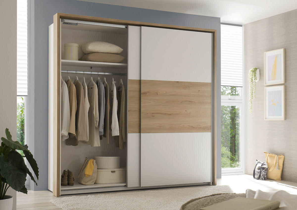 SPALNICA, bela, barve hrasta  - barve hrasta/bela, Moderno, leseni material - Hom`in