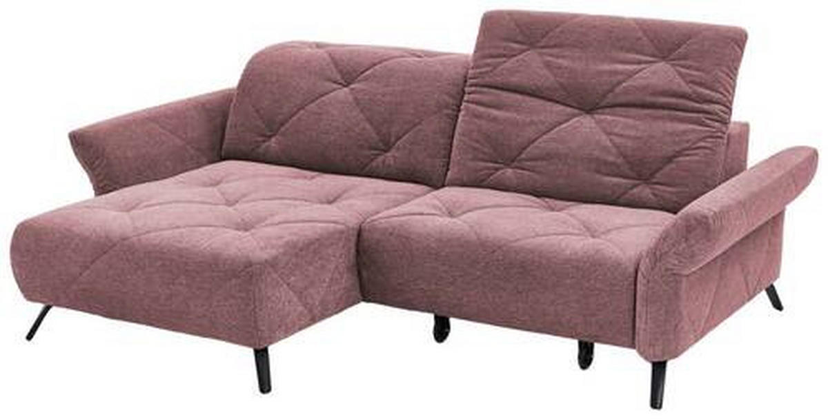 ECKSOFA in Webstoff Flieder  - Flieder/Schwarz, Design, Textil/Metall (173/244cm) - Moderano