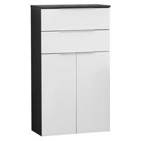 MIDISCHRANK 61/106,5/32 cm  - Anthrazit/Silberfarben, MODERN, Glas/Holzwerkstoff (61/106,5/32cm) - MID.YOU