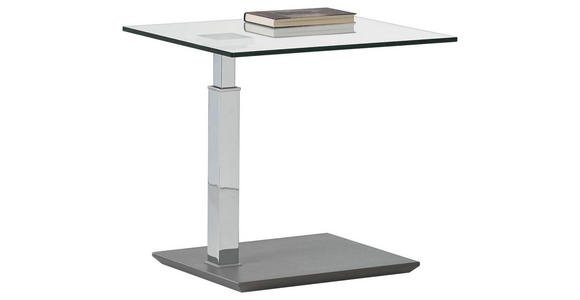 COUCHTISCH in Metall, Glas, Holzwerkstoff 55/47/47-63 cm - Design, Glas/Holzwerkstoff (55/47/47-63cm) - Venda