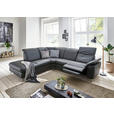 ECKSOFA Anthrazit Echtleder  - Chromfarben/Anthrazit, KONVENTIONELL, Leder/Metall (242/289cm) - Cantus