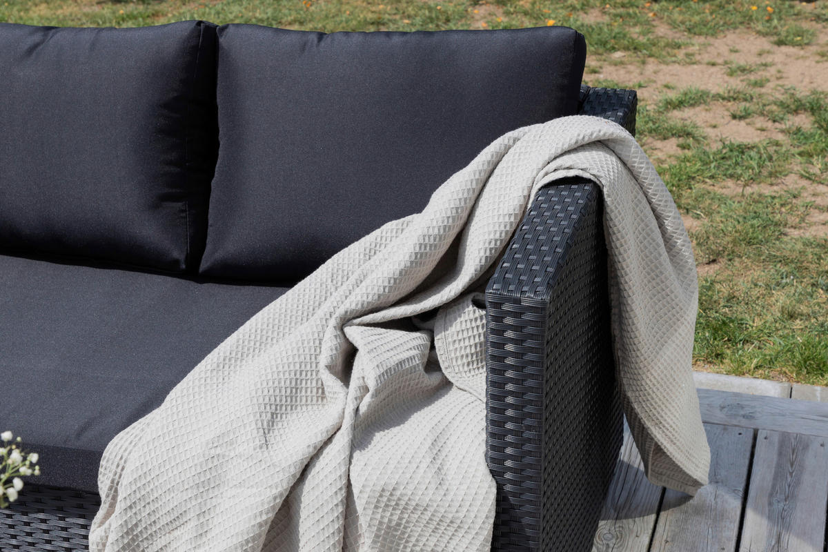 LOUNGEGRUPP  - svart, Klassisk, glas/textil - Gardenson