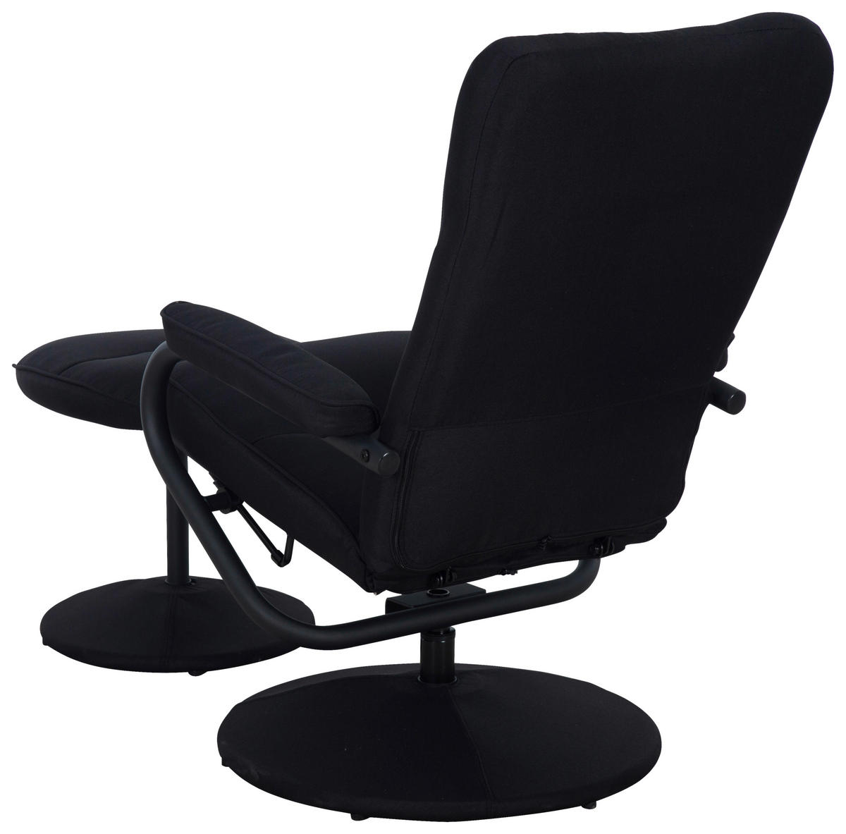 RELAXSESSELSET Leinenoptik Hocker    - Schwarz, MODERN, Textil/Metall (68/96.5/76cm) - P & B