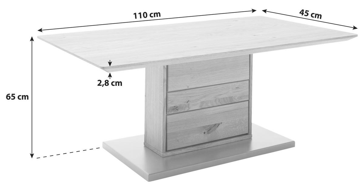 COUCHTISCH Wildeiche furniert 110/45/65 cm rechteckig Wildeiche  - Wildeiche, Natur, Holz/Holzwerkstoff (110/45/65cm) - MID.YOU