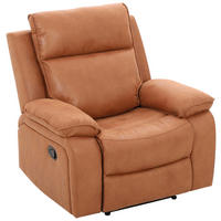 RELAXSESSEL Mikrofaser    - Schwarz/Cappuccino, Design, Holz/Kunststoff (100/101/97cm) - Livetastic