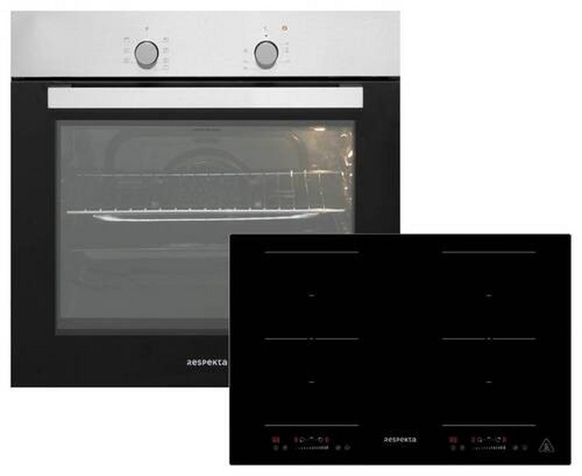 BACKOFENSET ASET1208800I  - Edelstahlfarben/Schwarz, Trend, Glas/Metall (59,5/59,5/56,5cm) - Respekta