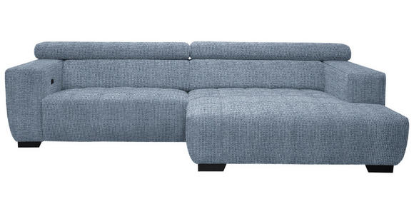 ECKSOFA  in Webstoff Blau  279/182 cm  - Blau/Schwarz, KONVENTIONELL, Textil/Metall (279/182cm) - Hom`in