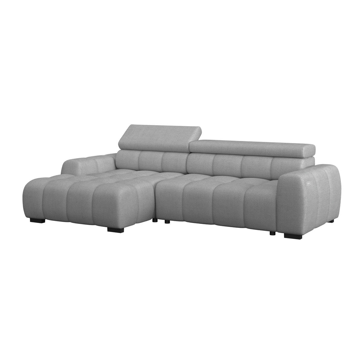 ECKSOFA Webstoff Grau  - Schwarz/Grau, Trend, Kunststoff/Textil (168/285cm) - Livetastic
