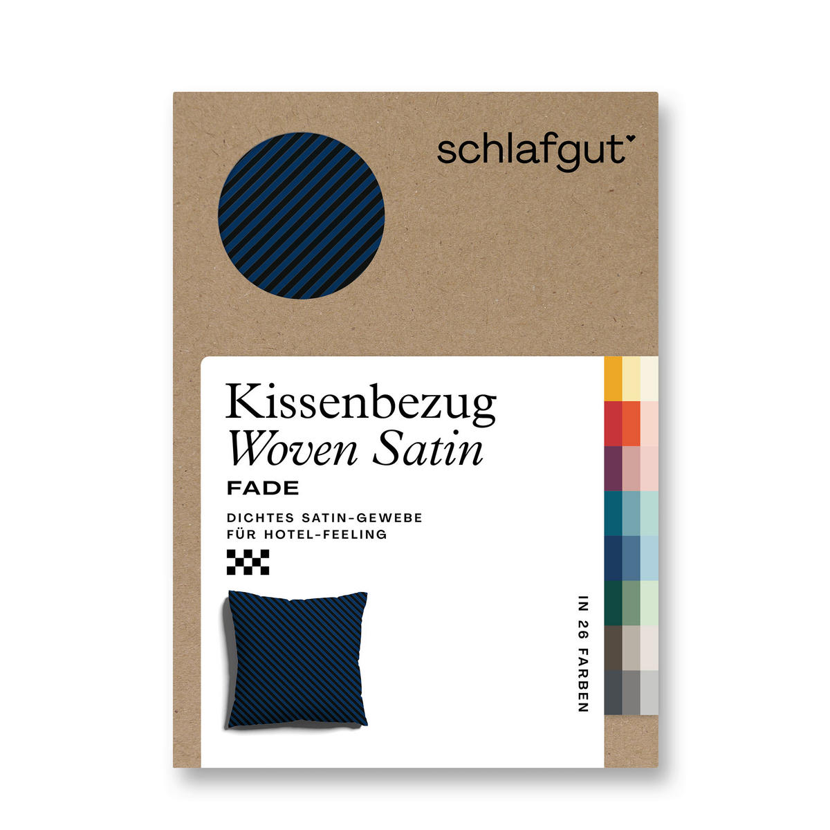 KISSENHÜLLE Woven Satin Fade 40/40 cm  - Schwarz/Dunkelblau, Basics, Textil (40/40cm) - Schlafgut