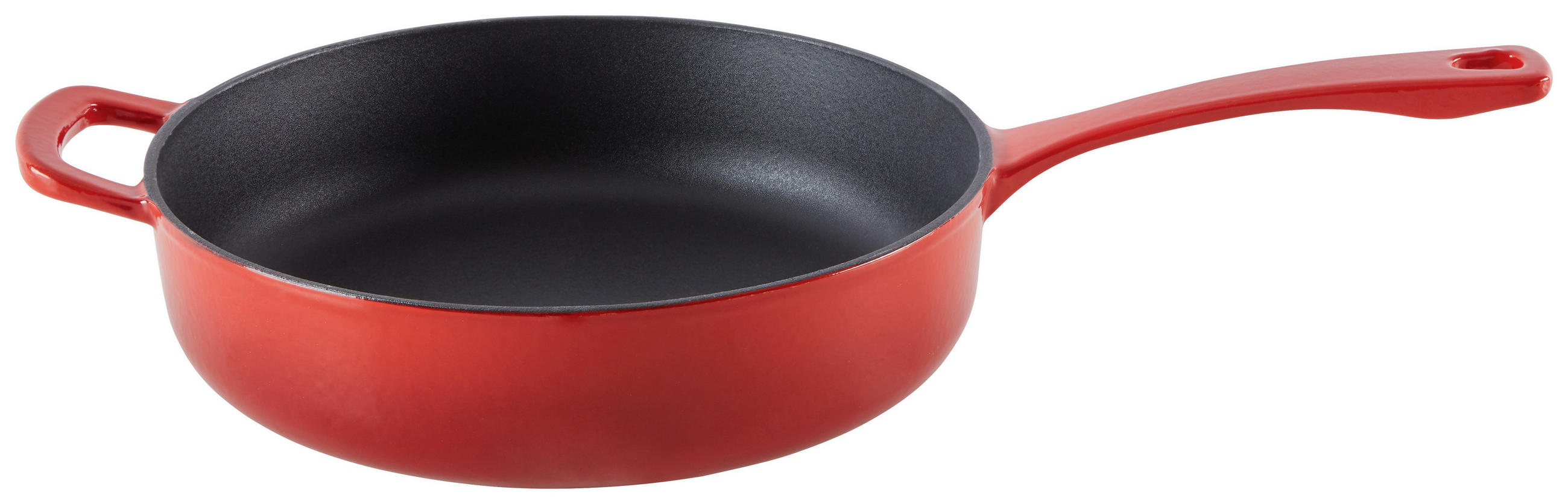 PÁNEV NA SMAŽENÍ  smalt  28 cm  - černá/červená, Konvenční, kov (28cm) - Homeware Profession.