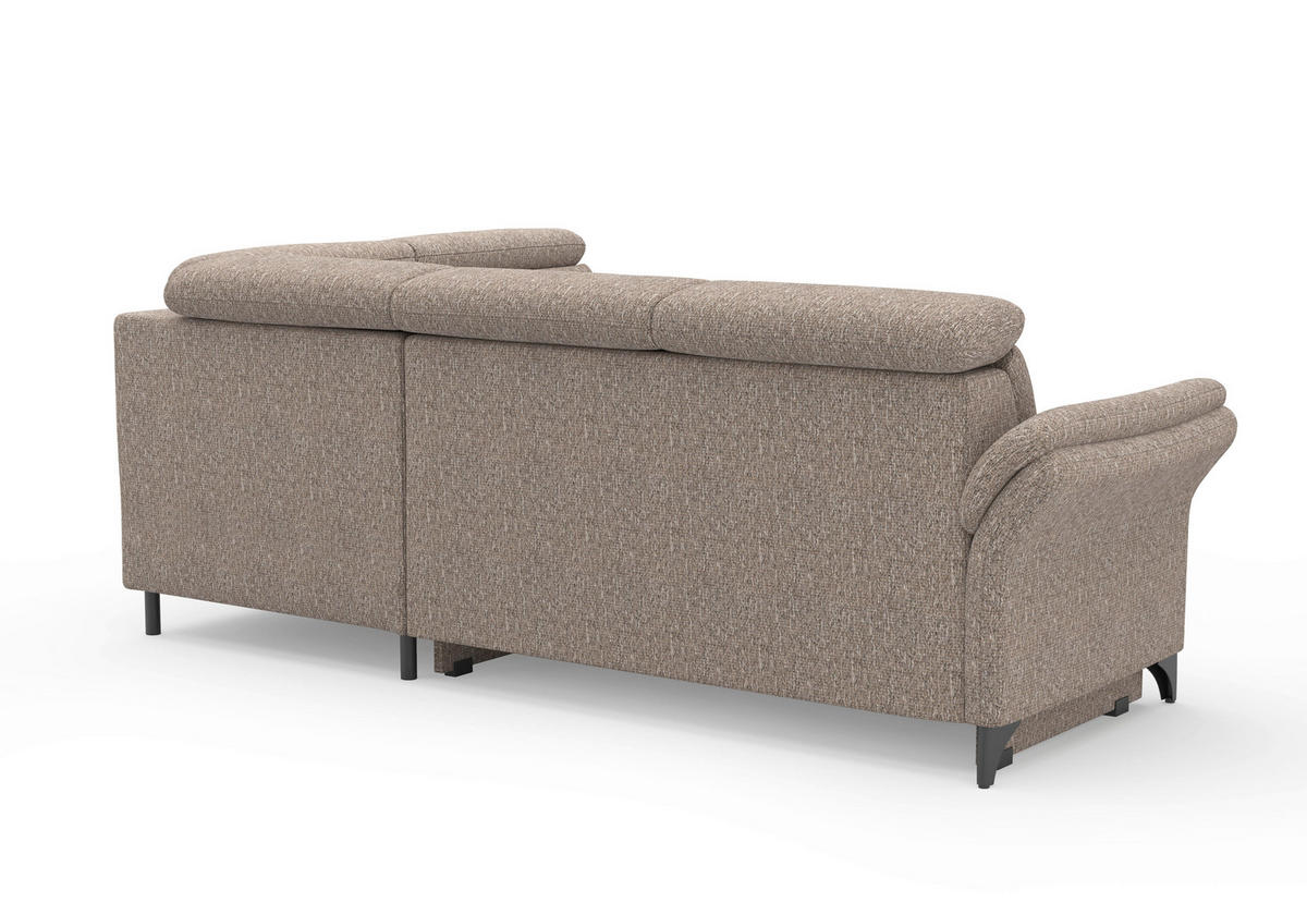 ECKSOFA GLENDALE E Cappuccino Chenille  - Schwarz/Cappuccino, KONVENTIONELL, Textil/Metall (247/193cm) - Sit & More