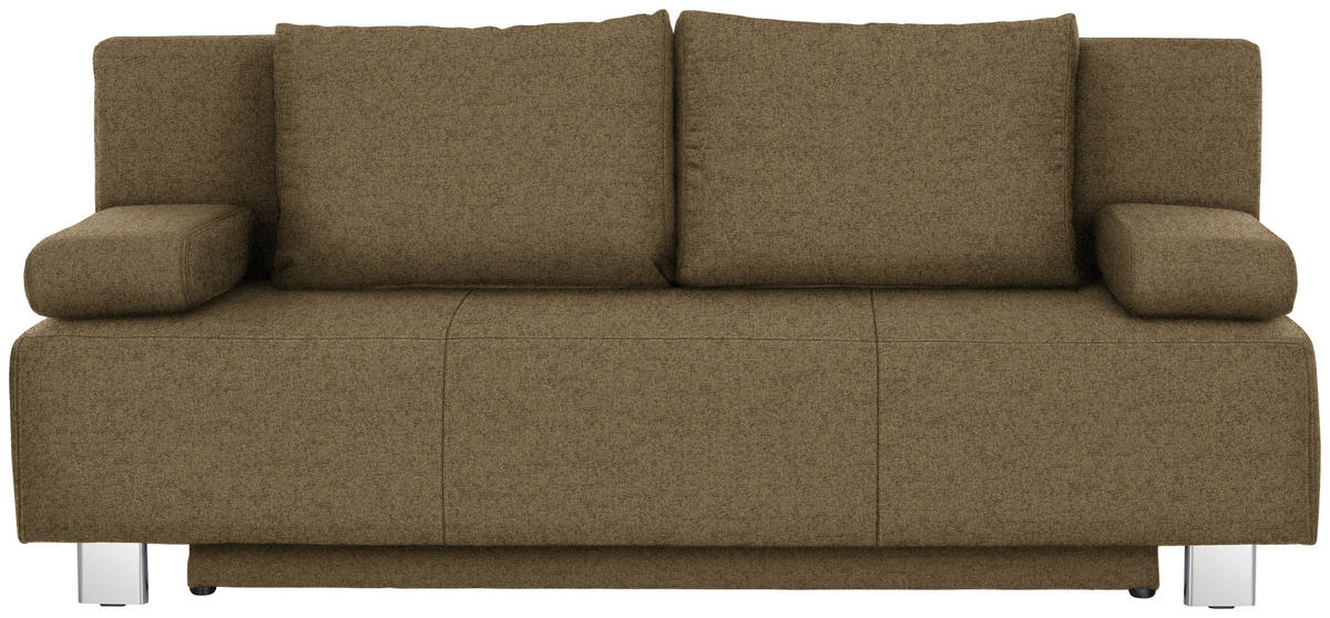 SCHLAFSOFA in Webstoff Hellgrün  - Chromfarben/Hellgrün, Design, Textil/Metall (197/88/89cm) - Xora