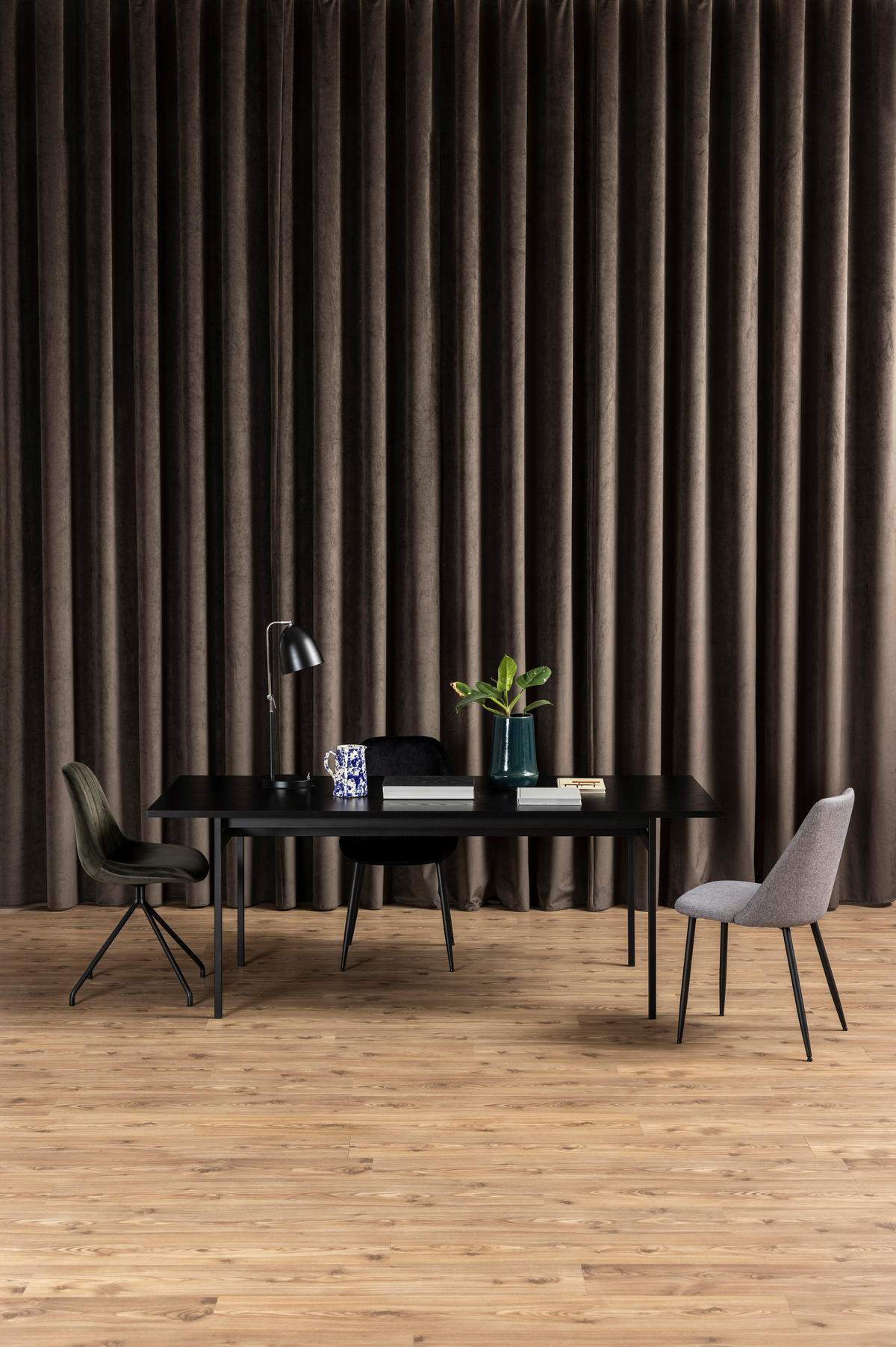 ESSTISCH in Metall, Holzwerkstoff   - Schwarz, KONVENTIONELL, Holzwerkstoff/Metall (200/74/90cm) - Lomoco