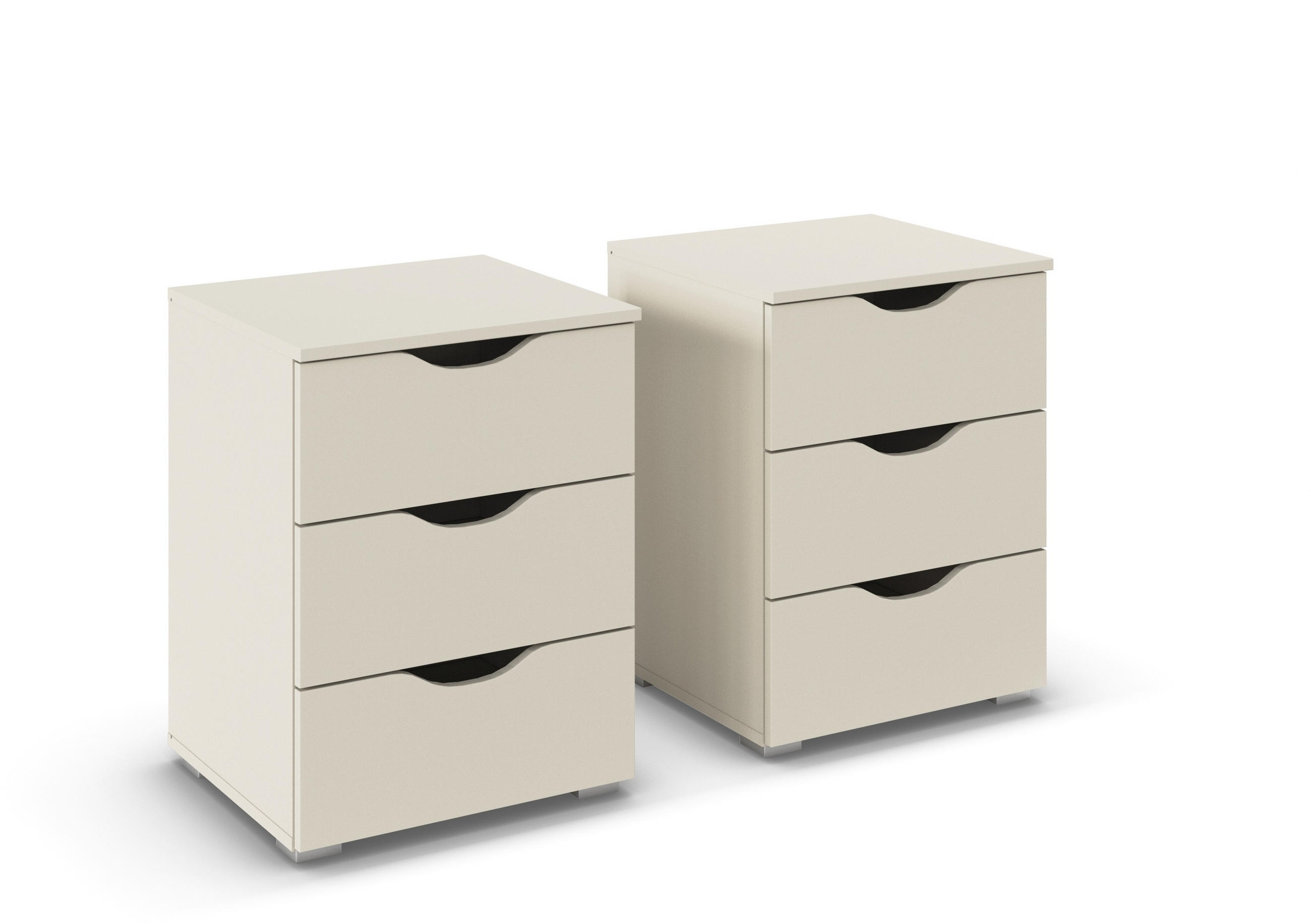NACHTTISCH-SET 47/62/42 cm  in Champagner  - Champagner/Silberfarben, Basics, Holzwerkstoff (47/62/42cm) - Boxxx