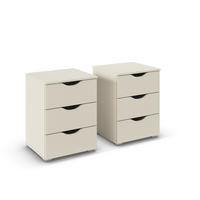 NACHTTISCH-SET 47/62/42 cm  in Champagner  - Champagner/Silberfarben, Basics, Holzwerkstoff (47/62/42cm) - Boxxx