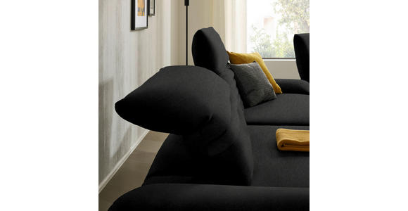 ECKSOFA  in Teddystoff Schwarz  170-195/280 cm  - Schwarz/Braun, Design, Textil/Metall (170-195/280cm) - Dieter Knoll