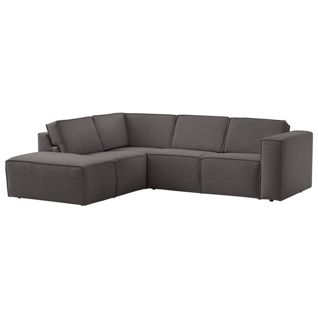 Thumbnail - Trendmanufaktur Ecksofa Dice, Dunkelgrau, Textil, 4-Sitzer, Ottomane links, L-Form, 275x220 cm, Made in EU, Typenauswahl...