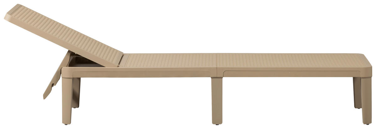 GARTENLIEGE 55/29/191 cm  - Sandfarben, Design, Kunststoff (55/29/191cm) - Gardenson
