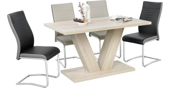 SCHWINGSTUHL in Lederlook - Chromfarben/Dunkelbraun, Design, Textil/Metall (43/98/60cm) - Carryhome
