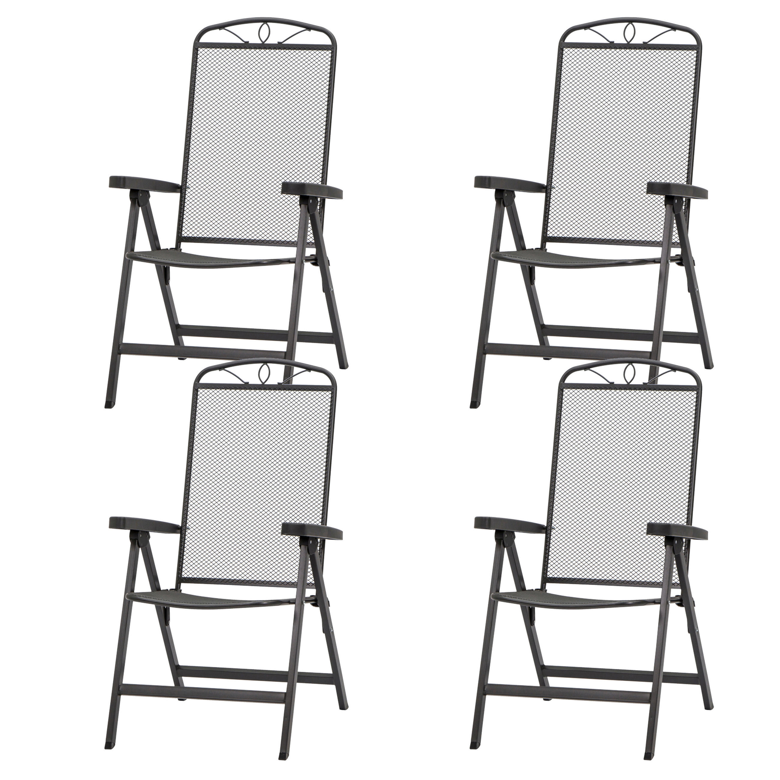 GARTENGARNITUR 4-teilig  - Anthrazit, Basics, Metall (65/103/60cm) - Siena Garden