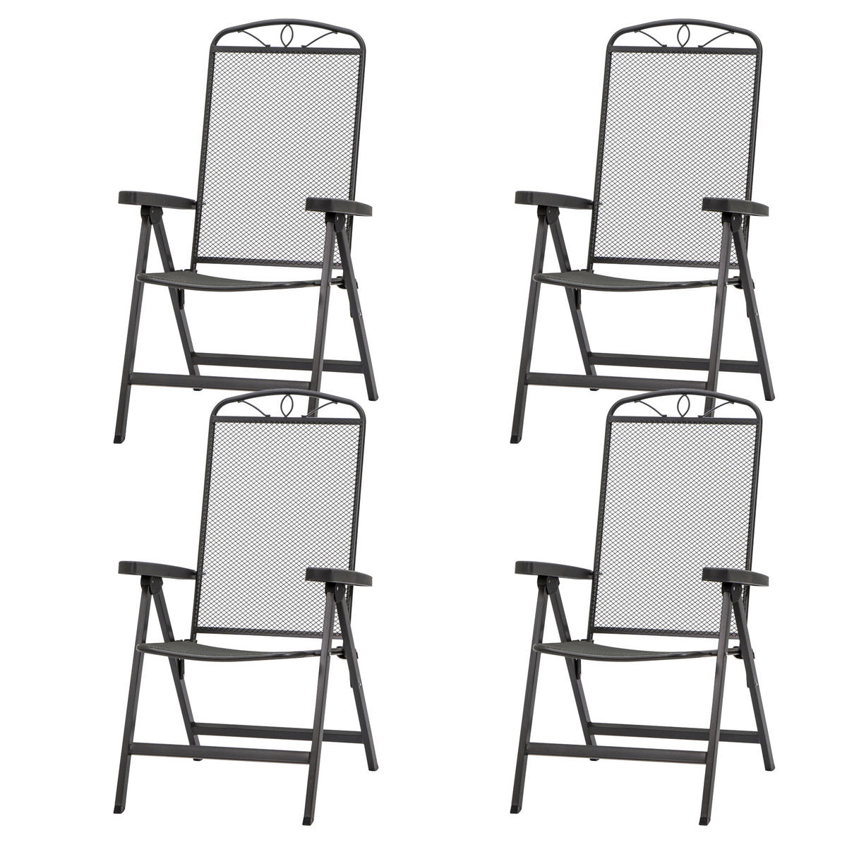 GARTENGARNITUR 4-teilig  - Anthrazit, Basics, Metall (65/103/60cm) - Siena Garden