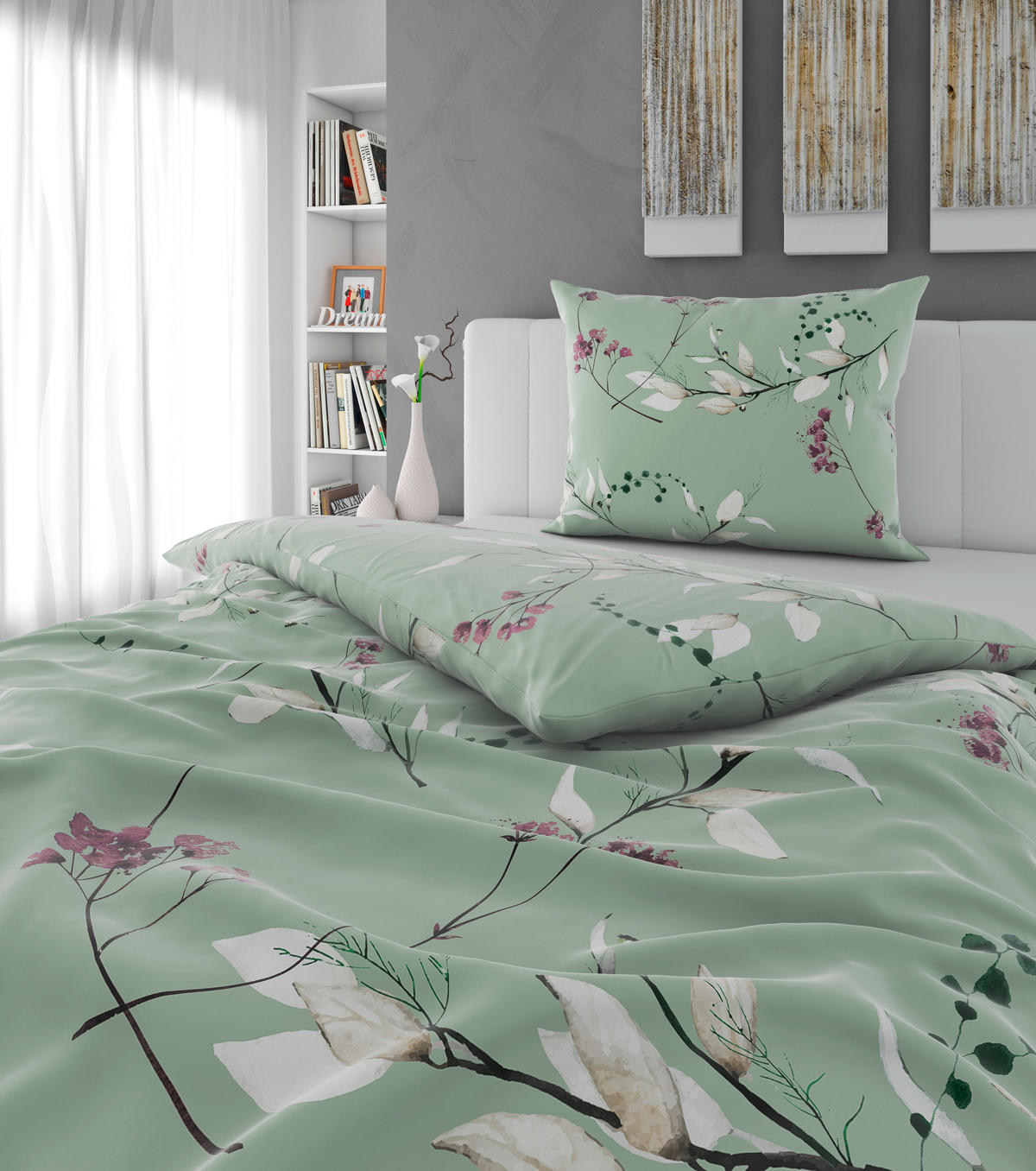 BETTWÄSCHE Satin 140/200 cm  - Grün, KONVENTIONELL, Textil (140/200cm) - Esposa