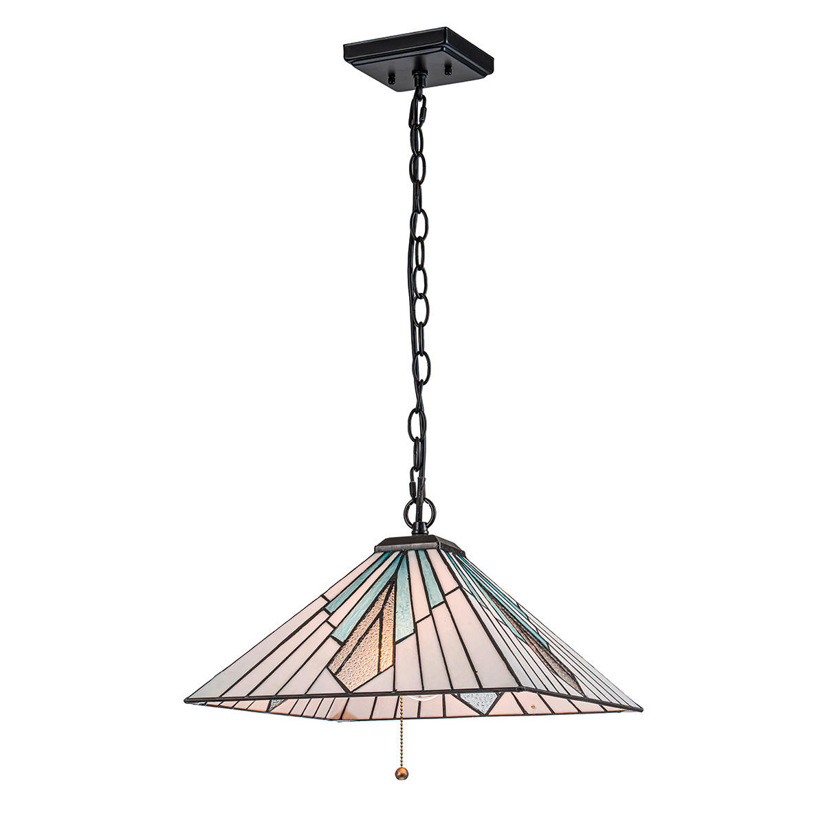 HÄNGELEUCHTE 38/180 cm  - Dunkelbraun/Multicolor, KONVENTIONELL, Glas/Metall (38/180cm) - Elstead Lighting