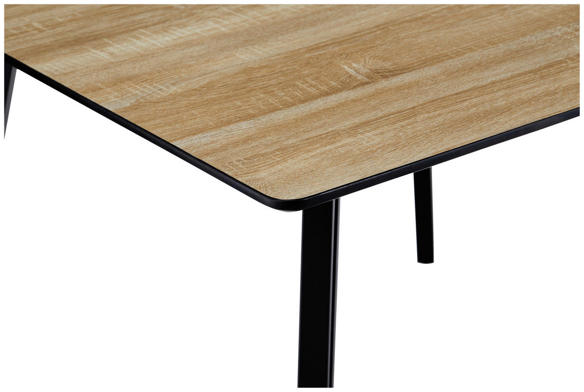 ESSTISCH in Metall, Holzwerkstoff   - Eichefarben/Schwarz, LIFESTYLE, Holzwerkstoff/Metall (100/75/100cm) - Livetastic