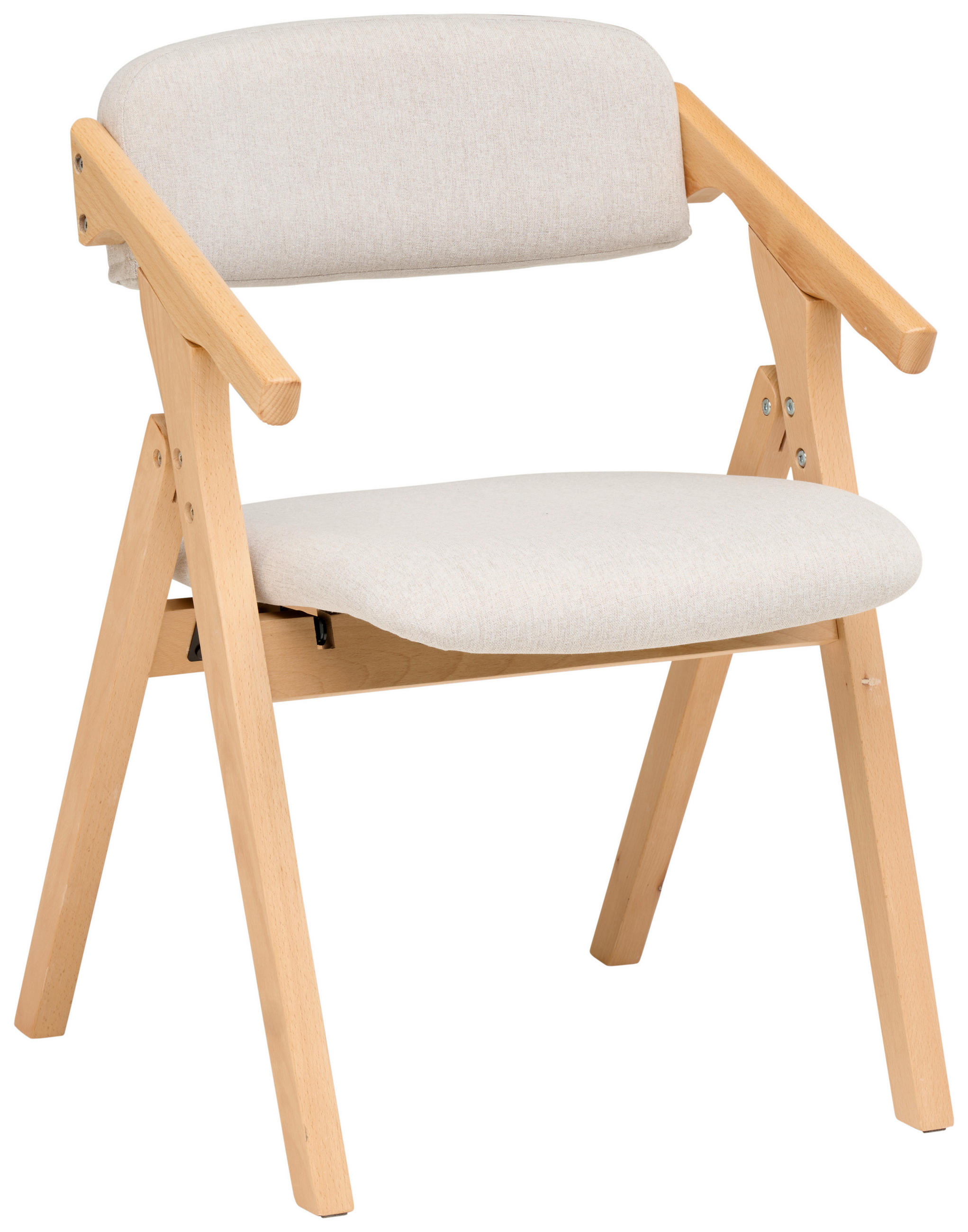 ARMLEHNSTUHL , inklusive Armlehnen , Webstoff  - Creme/Naturfarben, MODERN, Holz/Textil (53/78/47cm) - MID.YOU