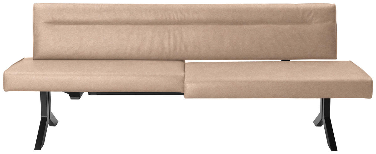 SITZBANK in Metall, Textil Beige  - Beige/Schwarz, Konventionell, Textil/Metall (220/87/70-86cm) - Moderano