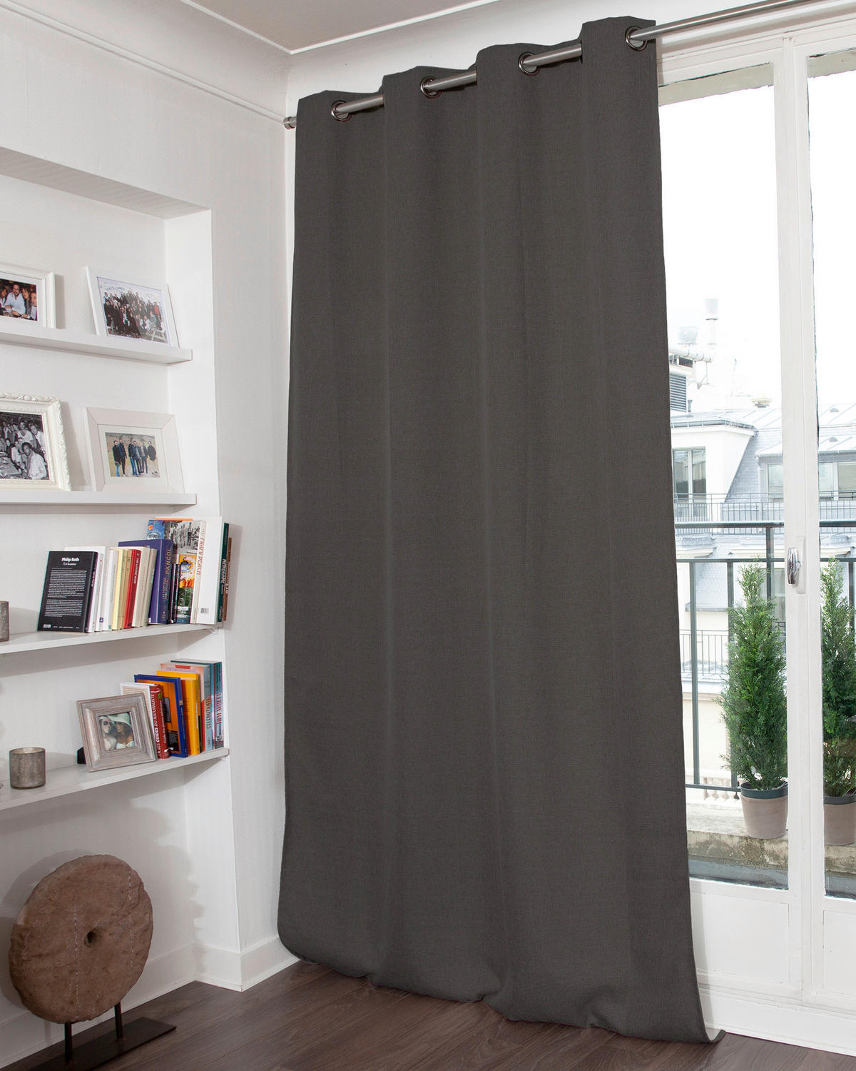 VERDUNKELUNGSVORHANG - Dunkelgrau, Basics, Textil (135/260cm)