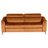 SCHLAFSOFA Samt Cognac  - Chromfarben/Cognac, Design, Textil/Metall (203/77-98/103cm) - MID.YOU